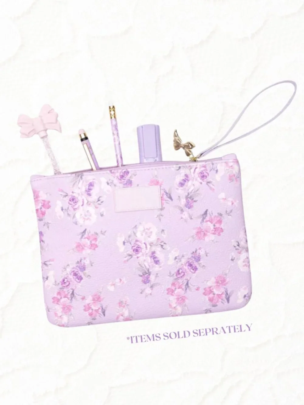 💜 LoveShackFancy x Target - Flat Zip Pencil Case with Strap - Hibiscus
